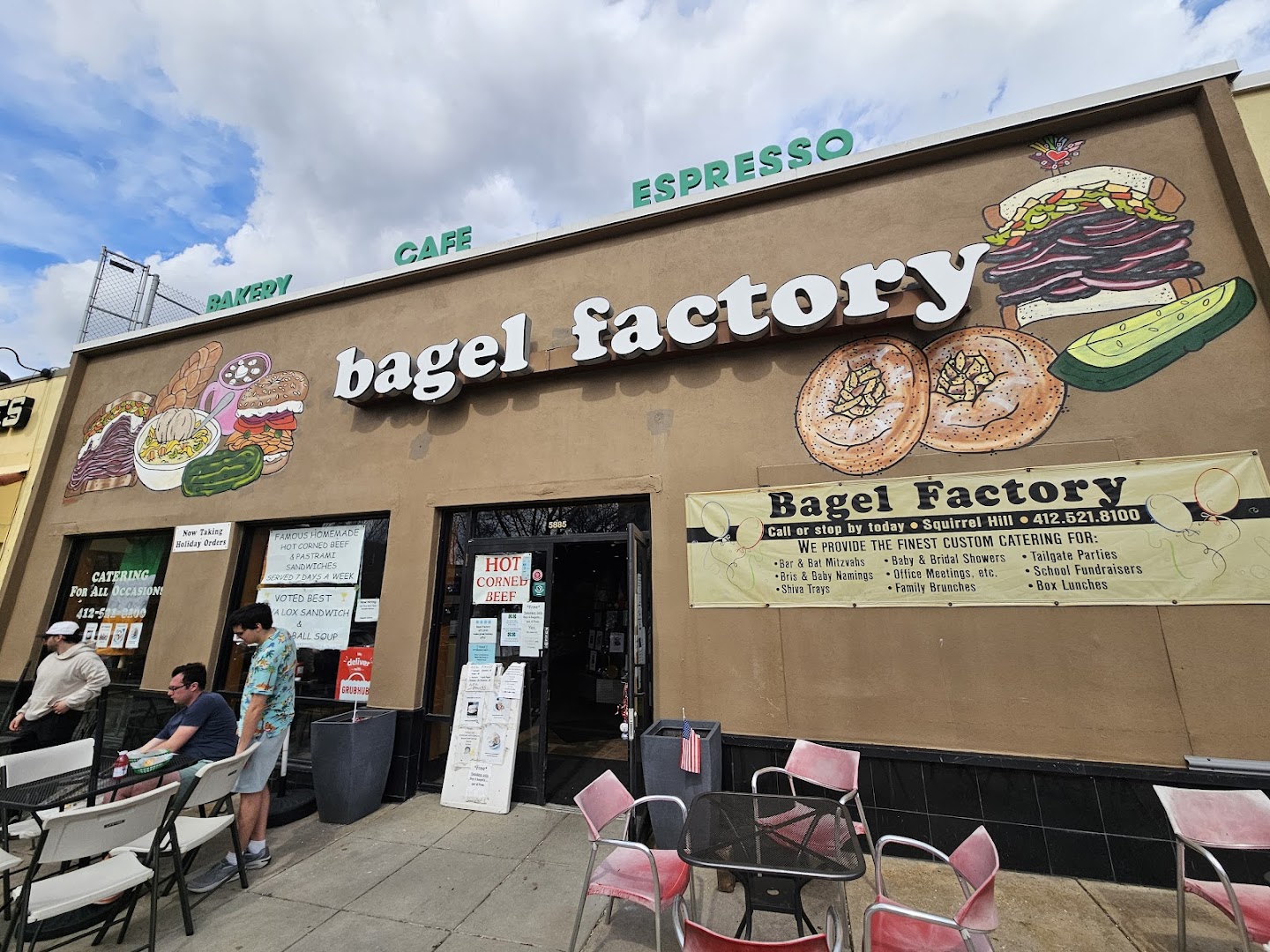 Variety of fresh-baked bagels on display at Bagel Factory Squirrel Hill